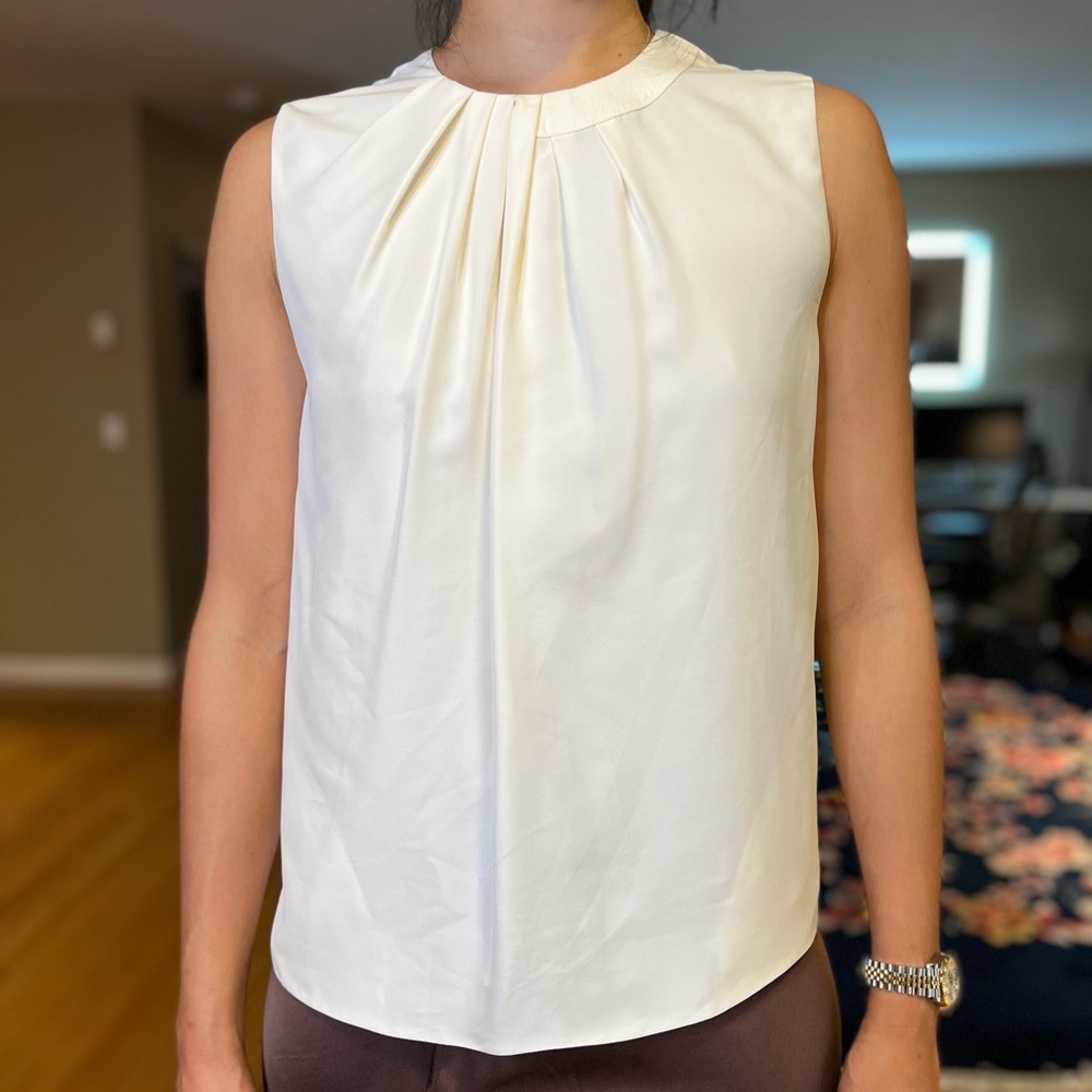 Genuine Giorgio Armani runway couture 100% silk reversible white top - Picture 2 of 15